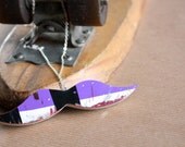RESERVED FOR MEL Recycled Skateboard Mustache Necklace-Mr. Eco