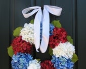 RESERVED Holiday Wreaths - 4th of July Wreath - Independence Day Decor - Red White and Blue