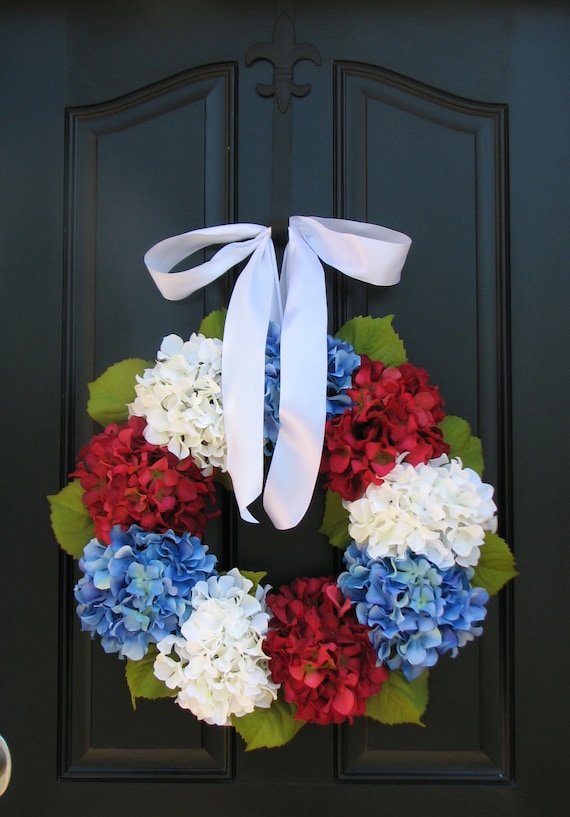 Holiday Wreaths - 4th of July Wreath - Independence Day Decor - Red White and Blue
