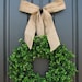 Large Boxwood Wreaths - Spring Wreaths - Burlap - Boxwood Wreath - Door Wreaths