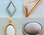 Any 10 Pendant and Pin Settings Frames Special - Embroidery Mounting Supplies - Embroidered Silk Mounts