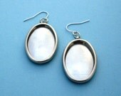 Silver Oval Earring Settings Frames Mountings 144ST