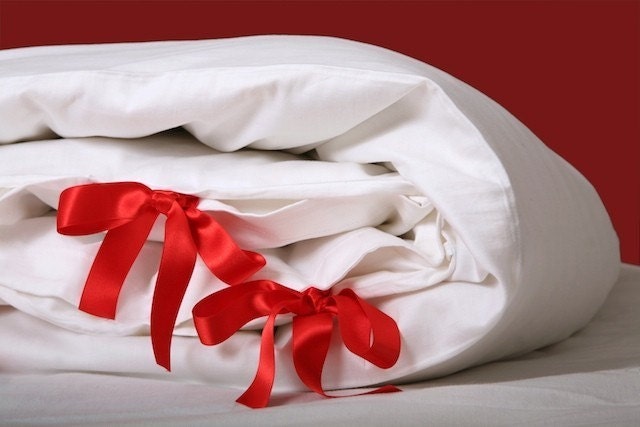 Bow tie - King duvet cover  & pillowcase set  - choose your fabric and ties