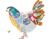 Chicken - Chicken art print- Hen- limited edition print 13 x19