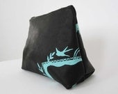cosmetic bag - black leather clutch - small black bag