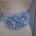 wedding Bridal Sash With a Unique Design Flowers blue color