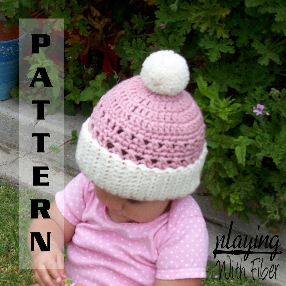 Baby Hat Cupcake Hat Beanie Hat Crochet Pattern newborn to 12 mos - 317 INSTANT DOWNLOAD