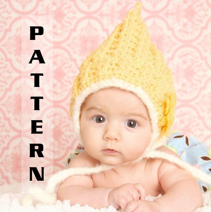 Baby Pixie Gnome Hat sizes to 12 months - Crochet Pattern 303  INSTANT DOWNLOAD