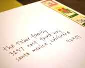 hand addressed envelopes for all events deposit: lowercase fine print