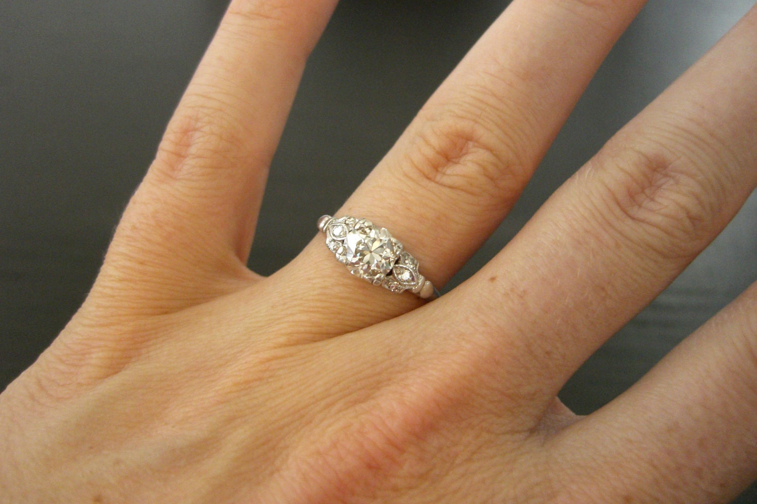 Vintage Edwardian Platinum Diamond Engagement Ring (Reserved for Liam)