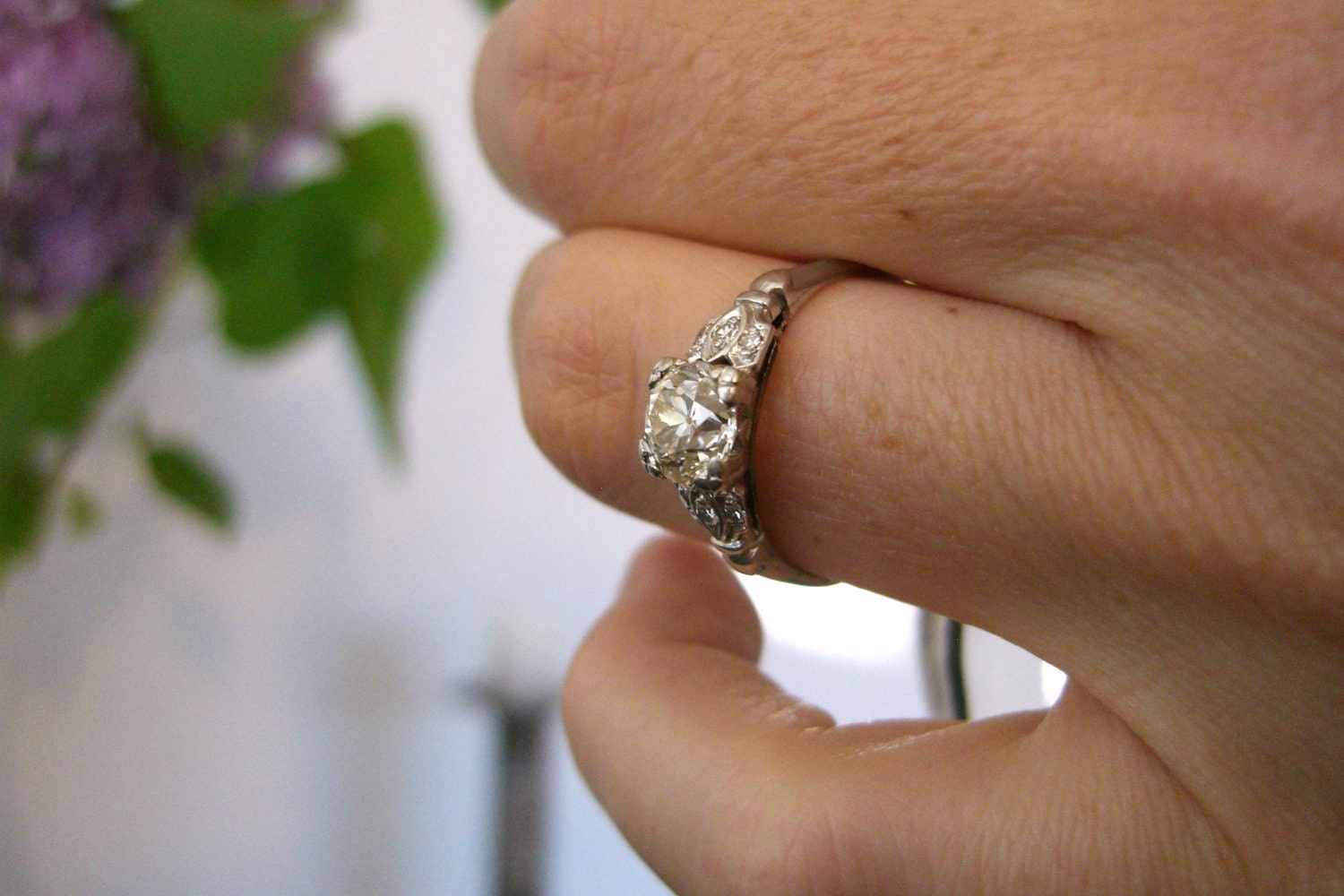 Vintage Edwardian Platinum Diamond Engagement Ring (Reserved for Liam)