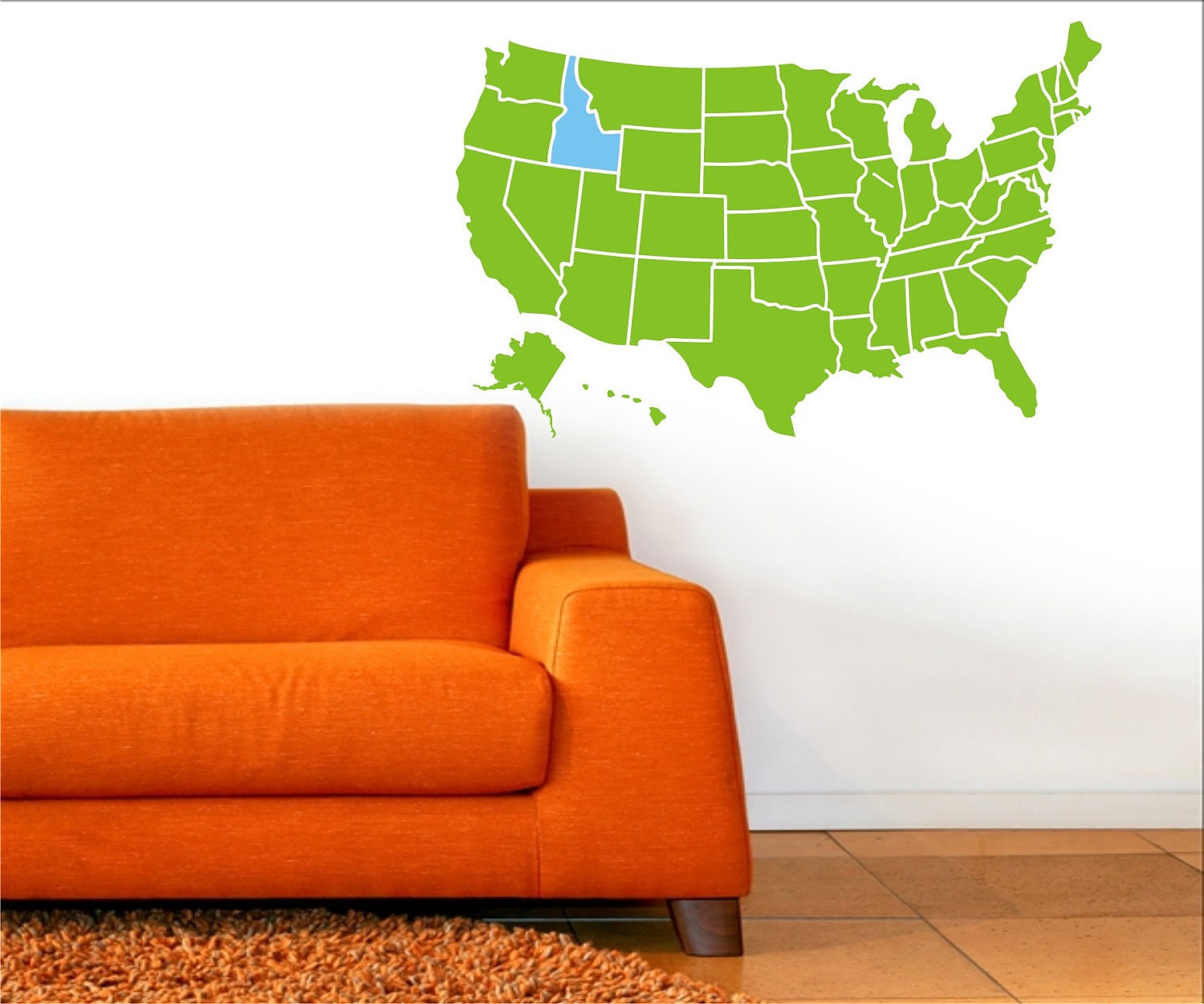 MAP OF USA- Vinyl Decal - Map of the United States