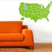 MAP OF USA- Vinyl Decal - Map of the United States