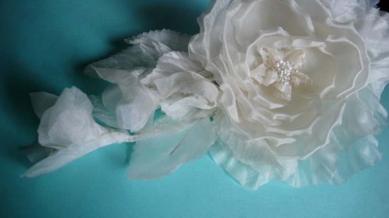 Silk Millinery Rose Spray for Bridal, Floral Supply, Corsages, Sash Adornment