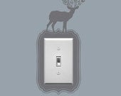 Deer Light Switch Wall Decal, Light Switch Embellishment, Vinyl Graphic, Sticker, Forrest Theme, item 30025