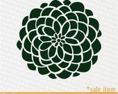 SALE- 9 in. DARK GREEN Bloom Vinyl Wall Graphic