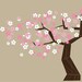 Cherry Blossom Modern Tree Vinyl Wall Decal- Flower Tree Graphic, Sticker, item 30031