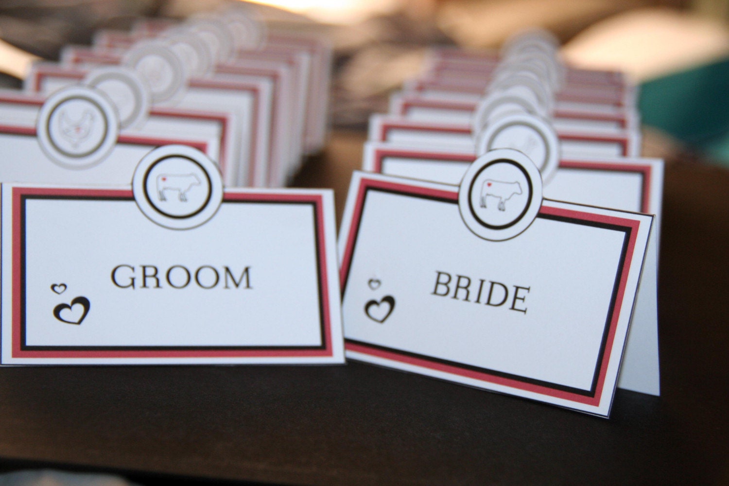 Custom and Personalized  Escort cards Perfect for Rehearsal or Reception