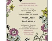 Ivory  or White Floral Wedding Invitation Set with inserts