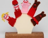Sweethearts Finger Puppet Set.  (Includes Girl, Boy, Girl Bear, Boy Bear, and Cupid.)  We can make custom orders.