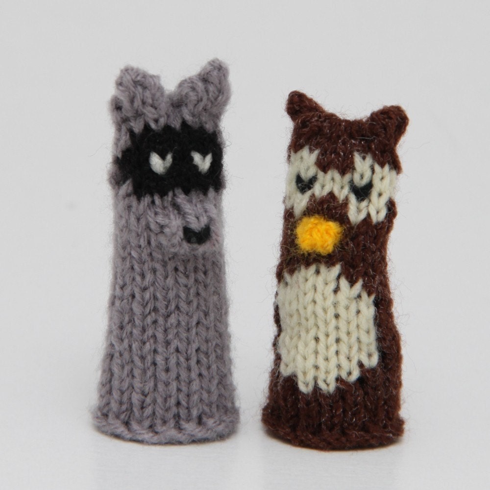Woodland Creatures Finger Puppets  (Includes Fox, Beaver/Groundhog, Mallard Duck, Owl, and Raccoon.)  We can create custom orders.