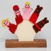 Sweethearts Finger Puppet Set. (Includes Girl, Boy, Girl Bear, Boy Bear, and Cupid.) We can make custom orders.