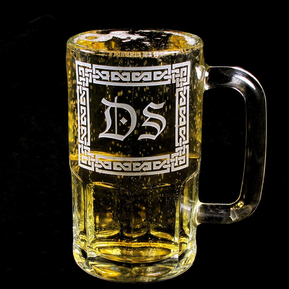 2 Irish Wedding Monogrammed Beer Mugs, Gifts for Groomsmen