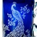 Special Edition Peacock Wedding Cobalt Blue Mug, Etched Glass