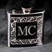 Gifts for Groomsmen, 10 Monogrammed Flasks Oak Motif