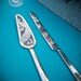 Peacock Wedding Cake Server and Knife, Personalized Table Settings for Wedding Cake