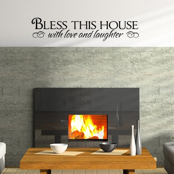 Bless This House vinyl wall words decal