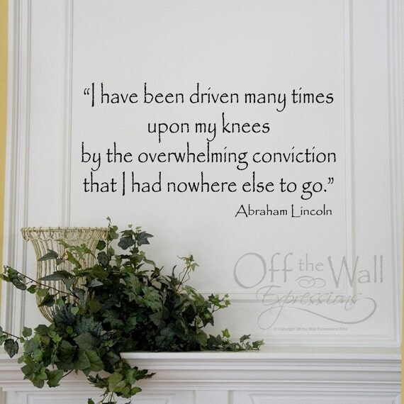Abe Lincoln Prayer Quote vinyl decal