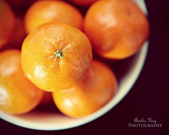 Bowl of Oranges II - Fine Art Foodie Photography 5x7 fruit spring summer dark rustic white black citrus tangerine tango