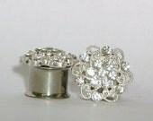 Crystal Cluster Plugs 0 Gauge 7/16 1/2 9/16 5/8 Inch 10mm 11mm 13mm 14mm 16mm