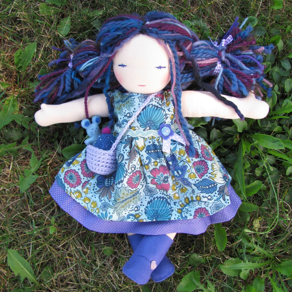 Custom handmade 15'' waldorf doll by FeeVertelaine reserved for curlysue13- 6 th last instalment
