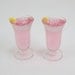 2 Miniature Pink Lemonades in beautiful tea glasses with Lemon slice and Ice in each glass