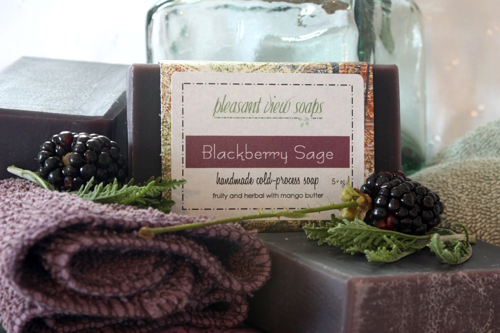 Blackberry Sage Handmade Soap Cold-Process Bar