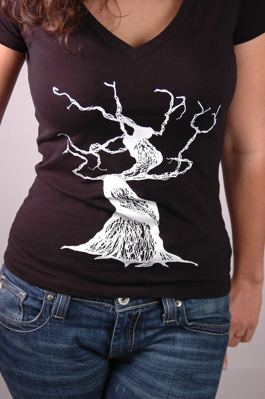 Graphic Tee with Tree Design