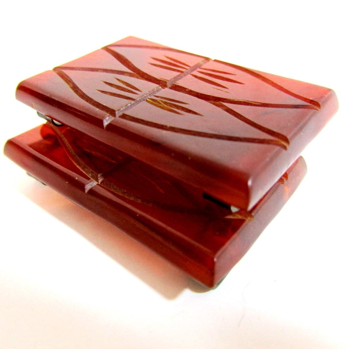 Vintage deco tortoiseshell bakelite belt buckles