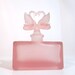 Antique pink satin glass perfume bottle swans