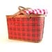 Vintage Hawkeye basket plaid picnic basket