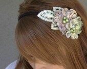 hand dyed vintage lace flowers headband