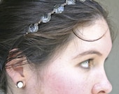 Vintage chandelier crystal tie headband, women hair accessory