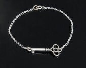 Sideways Key Bracelet in Sterling Silver or Gold