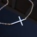Kelly Ripa  Sideways Cross Necklace in Sterling Silver