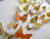 Autumn Glow Melted Crayon Upcycled Art - 3D Butterflies - 5X7 - aboundingtreasures