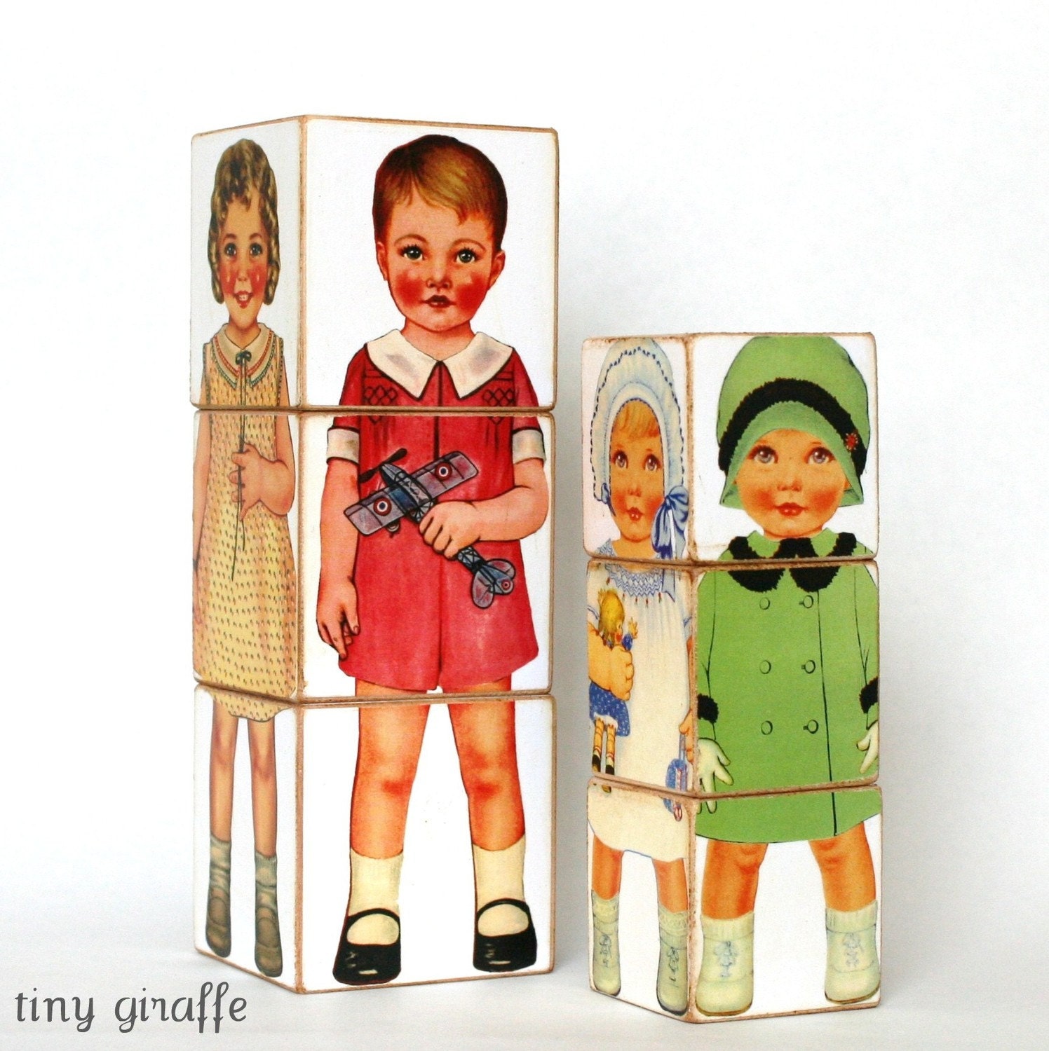 Wood Toy Puzzle Girls Children's Victorian Paper Doll Wooden Baby Blocks gift under 50
