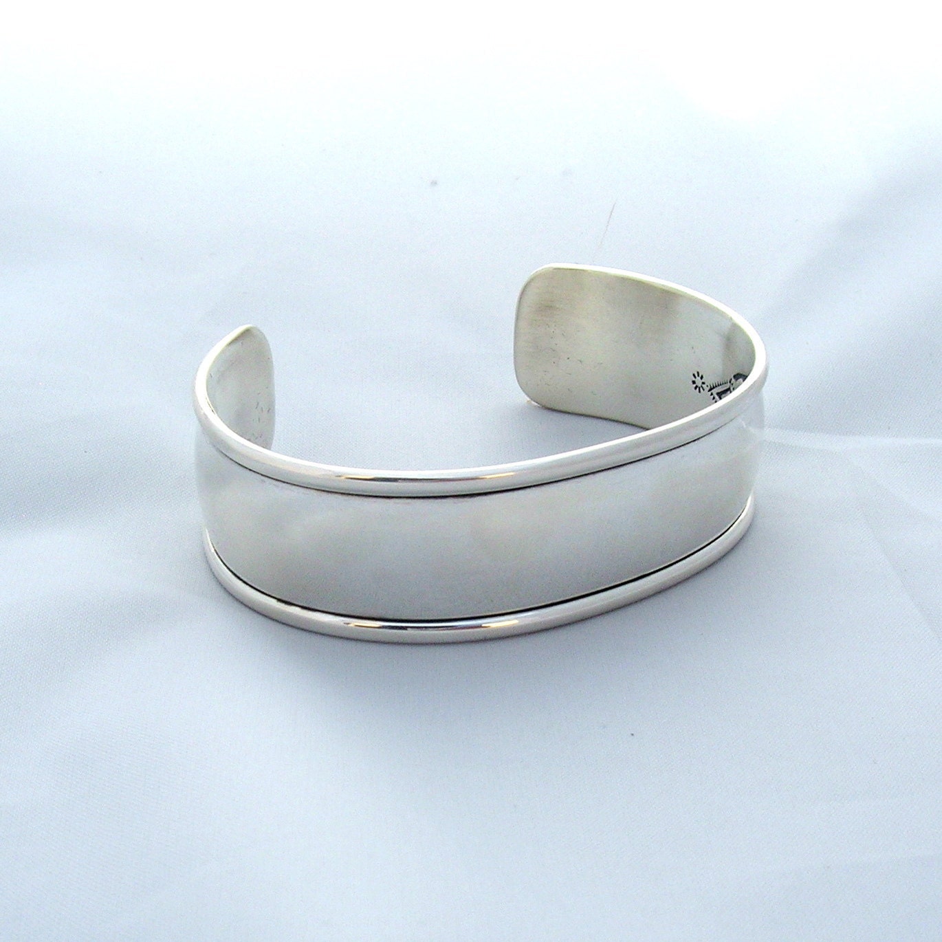 Contemporary Styled Sterling Silver Cuff Bracelet Southwestern Native Style