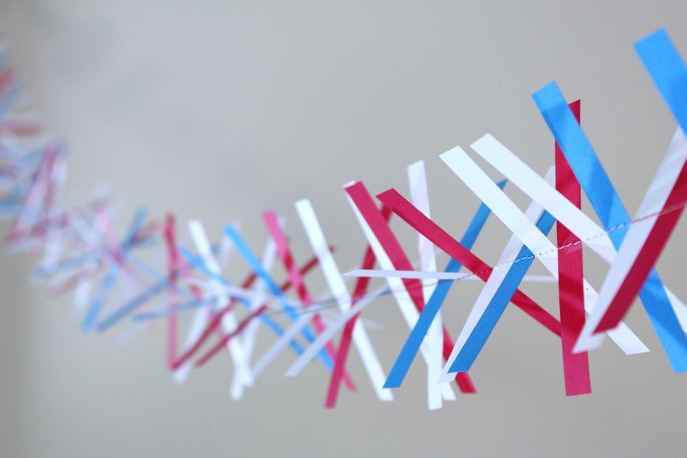 Confetti Paper Garland - Patriotic, 4th of July, Independence Day, Party decorations