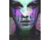 Print Art - Fashion Illustration Portrait Digital Print Fine Art mixed media face l.e.7/100